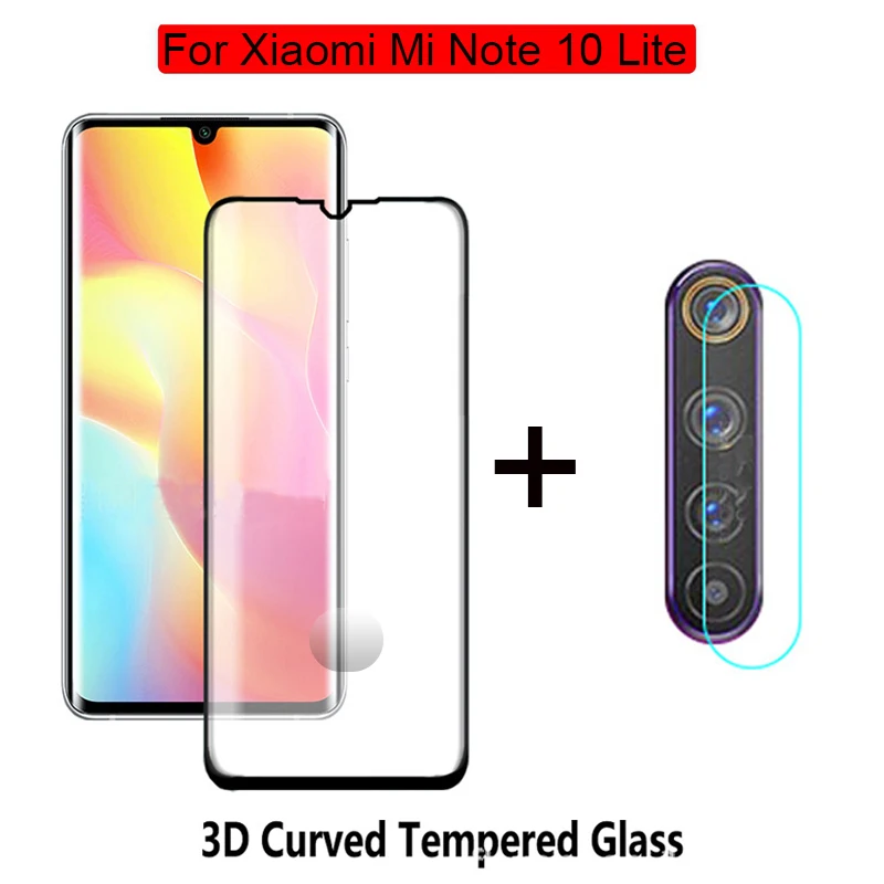 2 в 1 камера + защита экрана закаленное стекло для Xiaomi Mi Note 10 Lite стеклянная пленка
