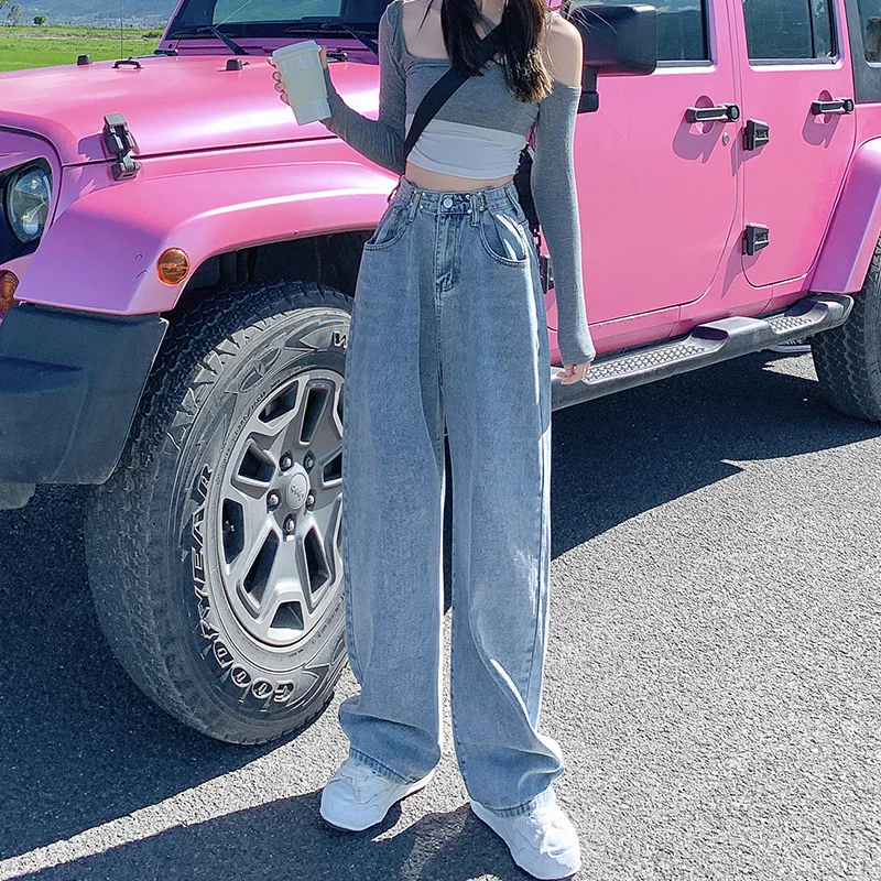 Real Shot Light Blue Candy Color High Waist Wide Leg Denim Trousers
Real Shot Light Blue Candy Color High Waist Wide Leg Denim Trousers
