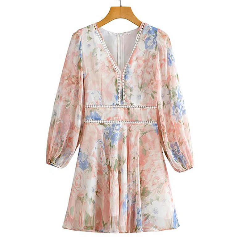 YENKYE Summer Women Sexy Lace Patchwork Floral Print Dress Female Long Sleeve V Neck A-line Vestido Elegant Ladies Dress
YENKYE Summer Women Sexy Lace Patchwork Floral Print Dress Female Long Sleeve V Neck A-line Vestido Elegant Ladies Dress
