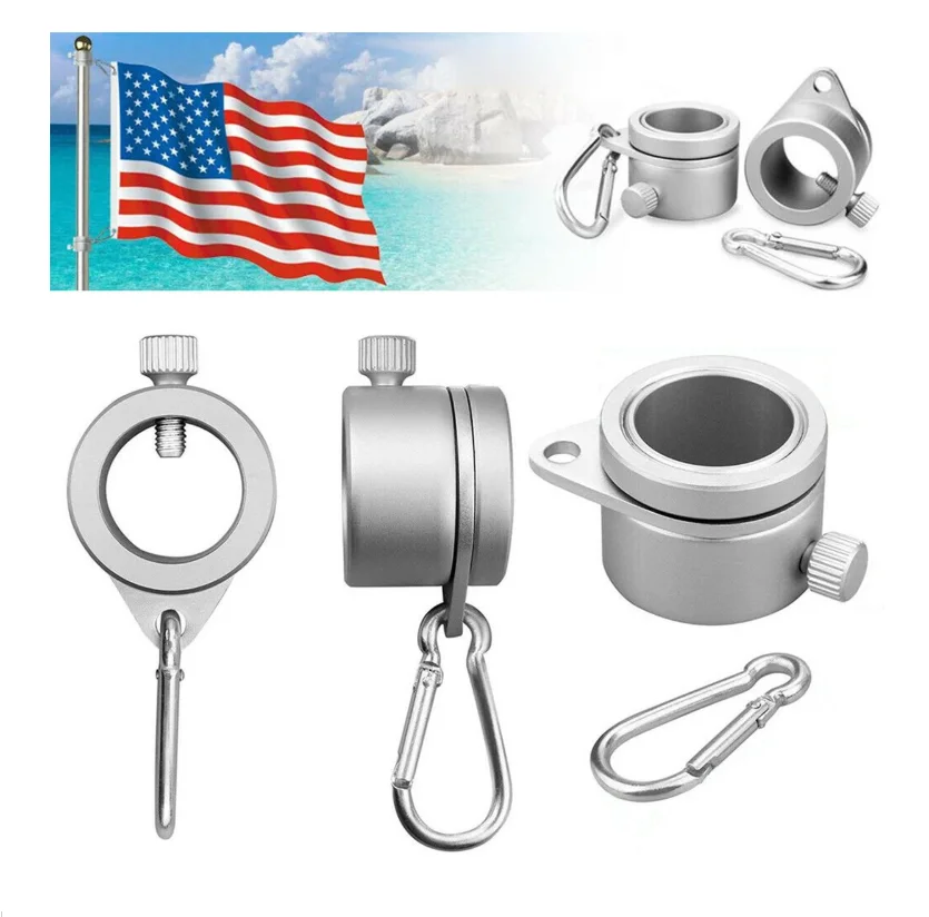 Aluminum Alloy Flag Pole Rings 360 Degree Rotating Flagpole Flag Mounting Ring Kit with Carabiner for 0.75-1.02Inch Flagpole
Aluminum Alloy Flag Pole Rings 360 Degree Rotating Flagpole Flag Mounting Ring Kit with Carabiner for 0.75-1.02Inch Flagpole