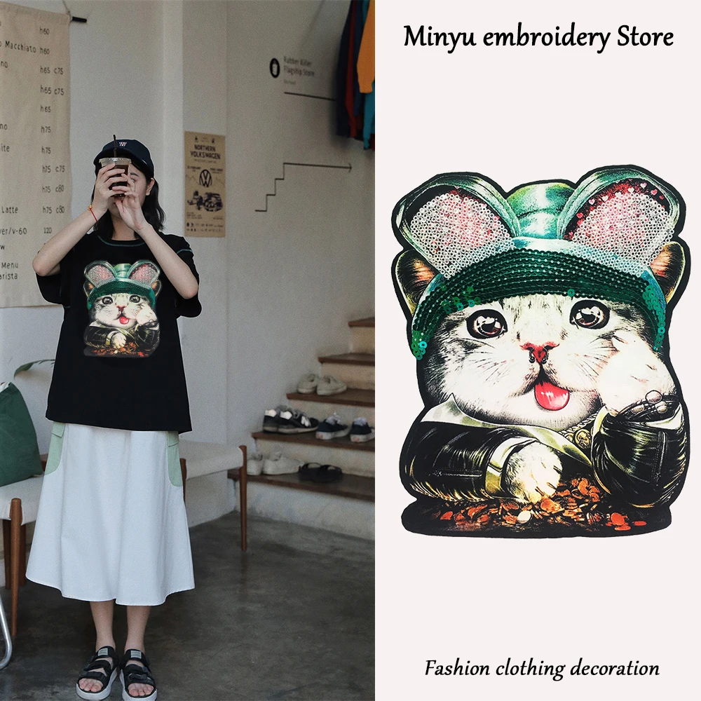 2Pcs embroiderysequin patchesCute children adult cat decoration AppliqueNeed to sew on the garment by handSewing accessories
2Pcs embroiderysequin patchesCute children adult cat decoration AppliqueNeed to sew on the garment by handSewing accessories