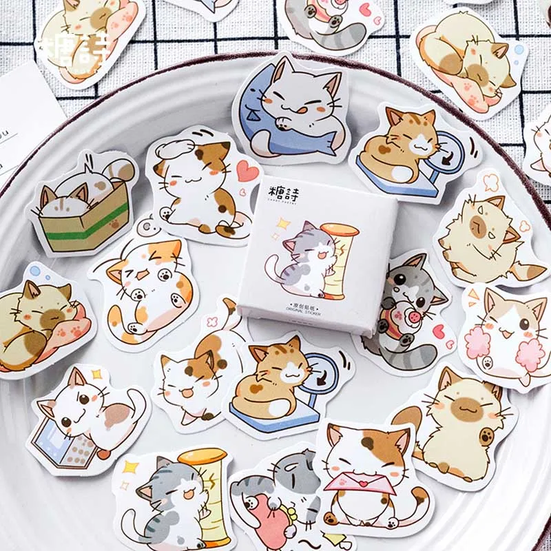 45Pc/box Cute Cartoon Cats Paper Sticker Box DIY Diary Album Scrapbooking Decoration Sticker Kawaii Decor Stationery Supplies
45Pc/box Cute Cartoon Cats Paper Sticker Box DIY Diary Album Scrapbooking Decoration Sticker Kawaii Decor Stationery Supplies