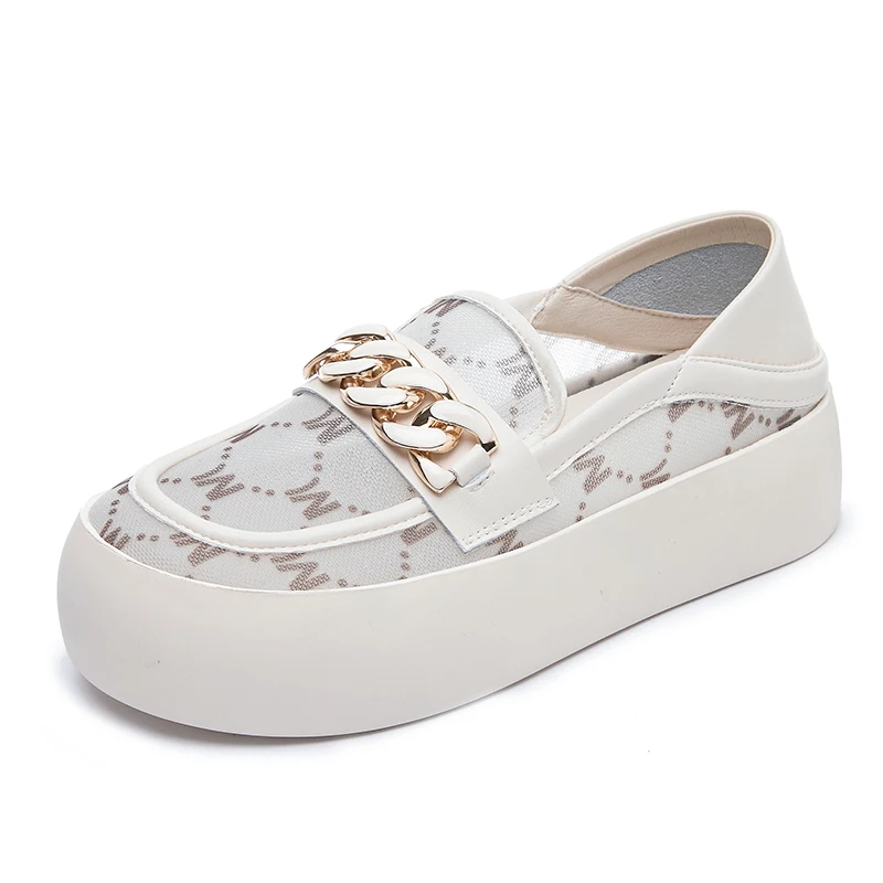 Metal Chain Women Shoes for Women Shoes Woman New Slip on Platform Shoes Round Toe Loafers Leather and Mesh Casual Shoes
Metal Chain Women Shoes for Women Shoes Woman New Slip on Platform Shoes Round Toe Loafers Leather and Mesh Casual Shoes
