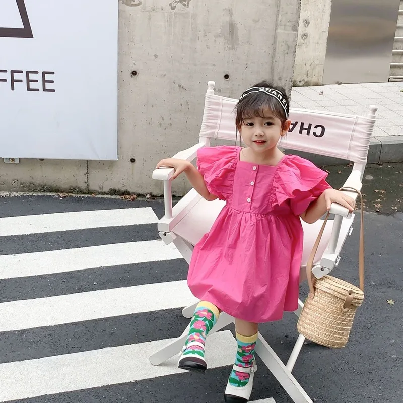 Girls Dress 2022 Summer New Pink Cotton Princess Dresses Toddler Children Big Flying Sleeve Cute Ruffles Solid Color Clothes
Girls Dress 2022 Summer New Pink Cotton Princess Dresses Toddler Children Big Flying Sleeve Cute Ruffles Solid Color Clothes
