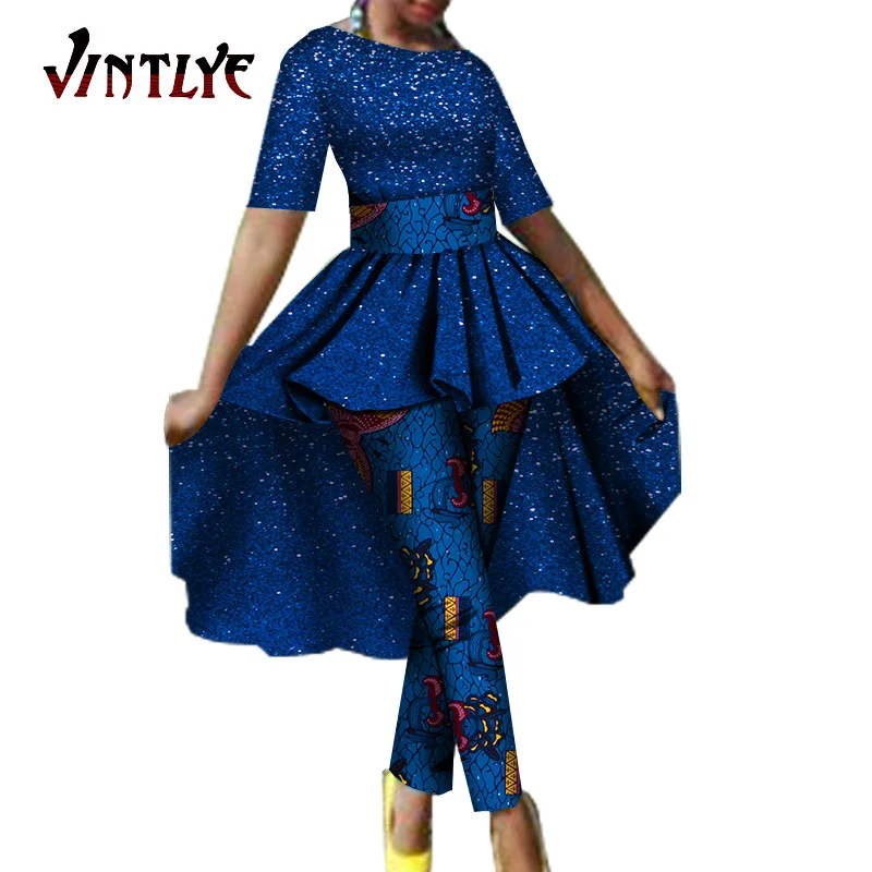 Fashion African Clothes for Women Sequins Pleated Irregular Top and Slim Print Pants Lady's 2 Piece Sets Ankara Dashiki Garment
Fashion African Clothes for Women Sequins Pleated Irregular Top and Slim Print Pants Lady's 2 Piece Sets Ankara Dashiki Garment