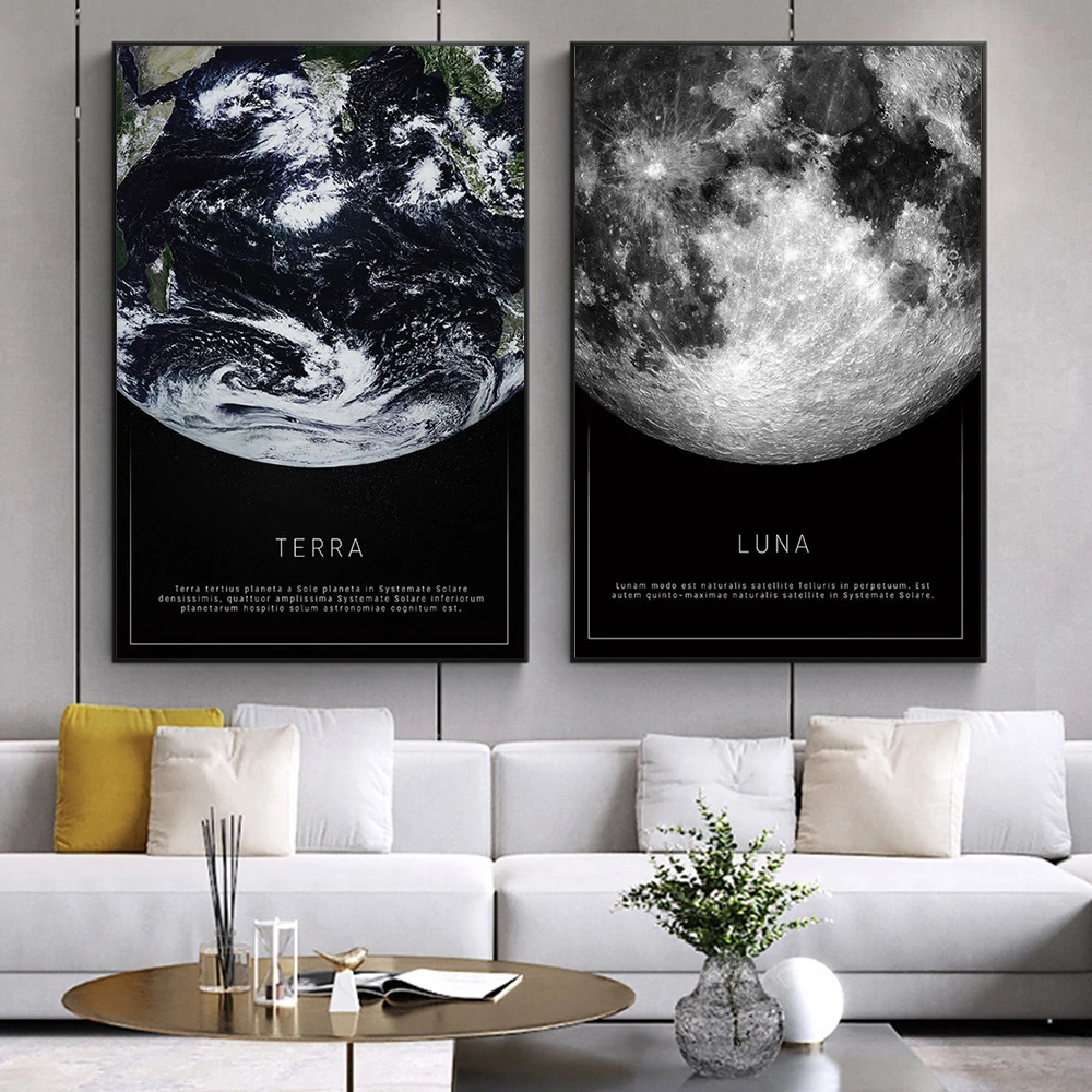 Black And White Poster Of The Moon Earth Seen From Space Living Room Bedroom Decoration Scandinavian Canvas Painting Cuadros 
Black And White Poster Of The Moon Earth Seen From Space Living Room Bedroom Decoration Scandinavian Canvas Painting Cuadros