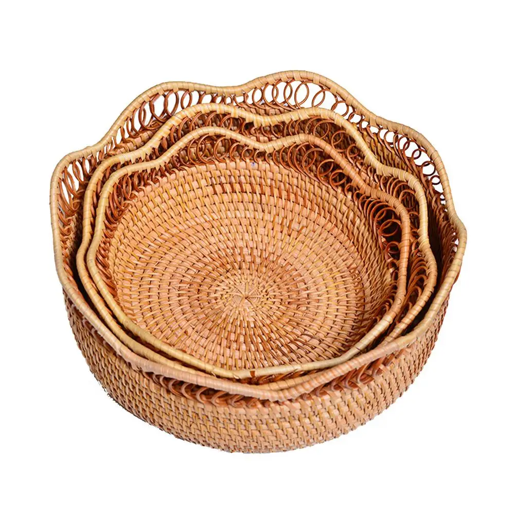 3PCS Natural Woven Wicker Fruit Basket Easy To Clean Storage Hollow Woven Fruit Storage Basket Lace Craft Wicker Storage Basket
3PCS Natural Woven Wicker Fruit Basket Easy To Clean Storage Hollow Woven Fruit Storage Basket Lace Craft Wicker Storage Basket