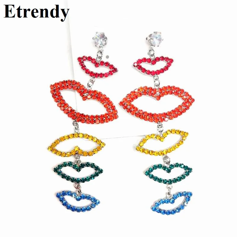 Fashion Rhinestone Lips Long Drop Earrings For Women Jewelry Party Nightclub Big Statement Earrings
Fashion Rhinestone Lips Long Drop Earrings For Women Jewelry Party Nightclub Big Statement Earrings