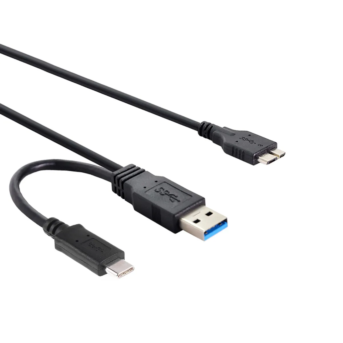 USB 3.1 Type-C USB C & USB3.0 A Host to Micro USB 3.0 Micro B Target Data Cable 60cm for Hard Disk
USB 3.1 Type-C USB C & USB3.0 A Host to Micro USB 3.0 Micro B Target Data Cable 60cm for Hard Disk