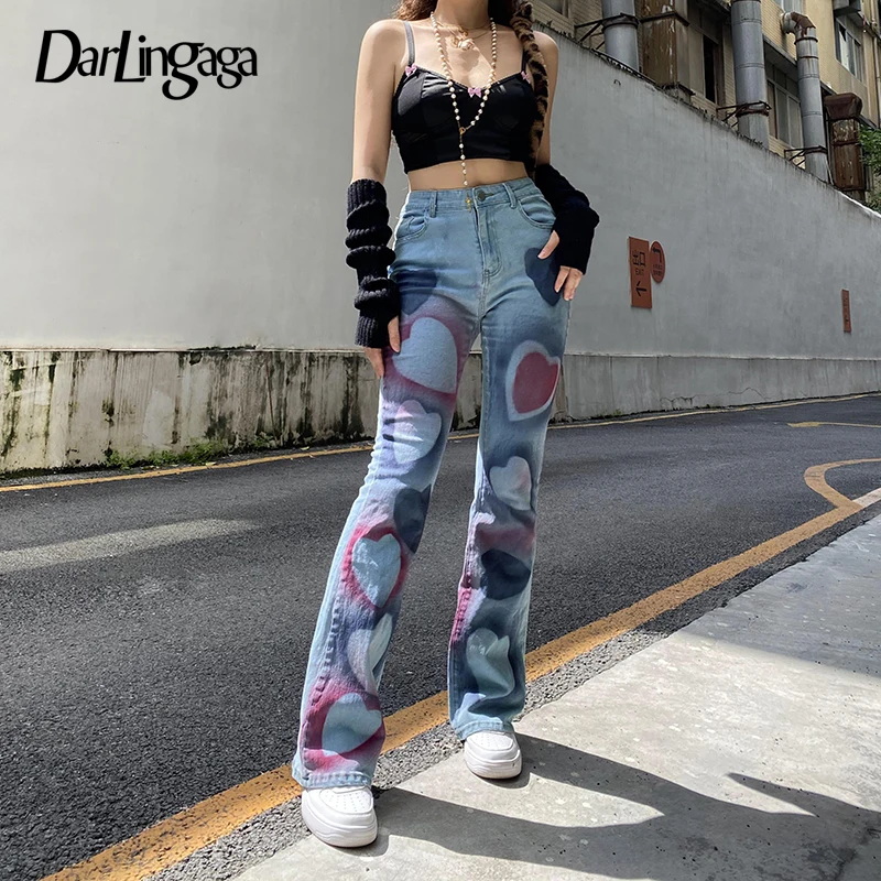 Darlingaga Vintage Fashion Y2K Graphic Heart Printed Skinny High Waist Flared Jeans Woman 2000s Aesthetic Cute Denim Pants Slim
Darlingaga Vintage Fashion Y2K Graphic Heart Printed Skinny High Waist Flared Jeans Woman 2000s Aesthetic Cute Denim Pants Slim