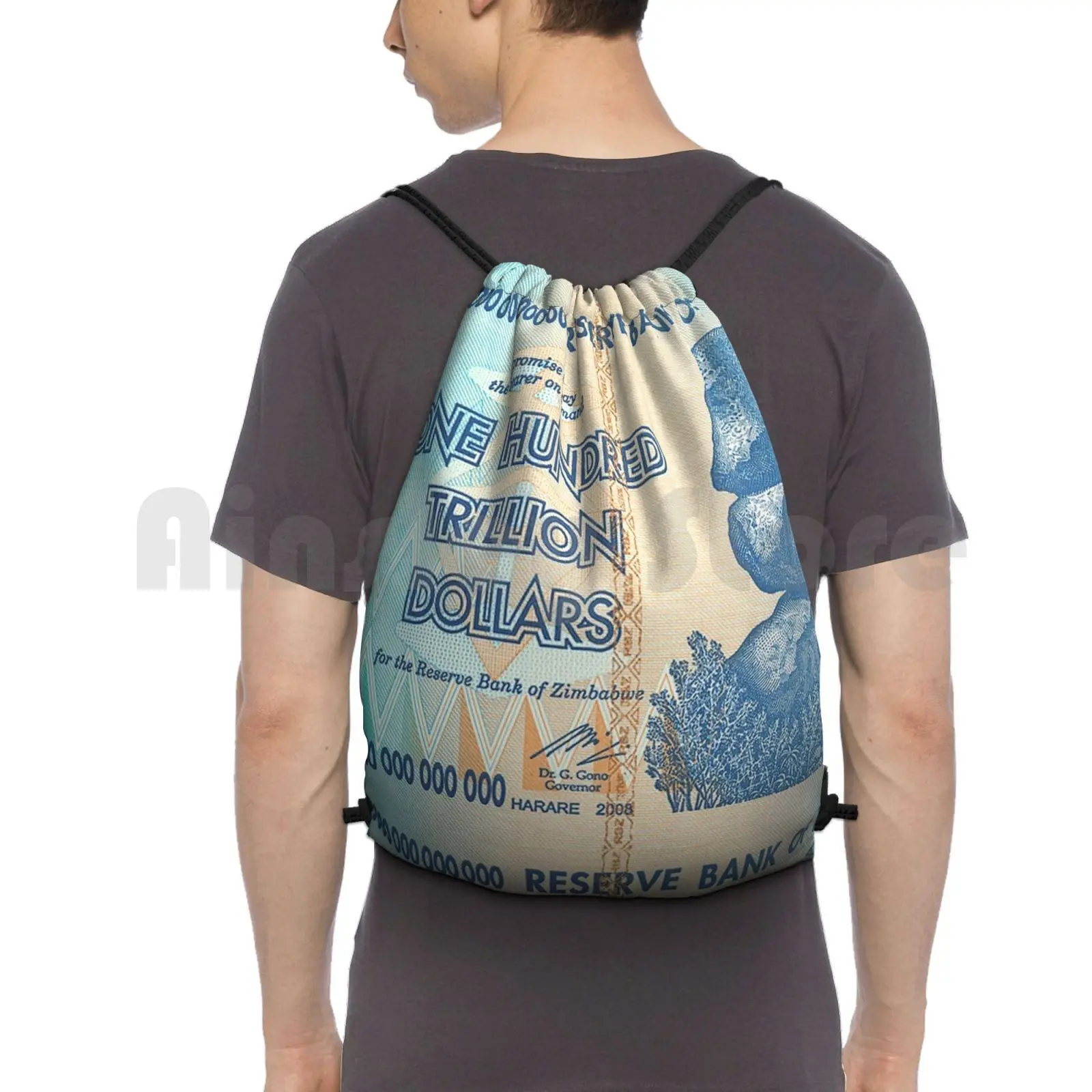 One Hundred Trillion Dollars-Vintage Bank Of Zimbabwe Bank Note Backpack Drawstring Bag Riding Climbing Gym Bag Trillion
One Hundred Trillion Dollars-Vintage Bank Of Zimbabwe Bank Note Backpack Drawstring Bag Riding Climbing Gym Bag Trillion