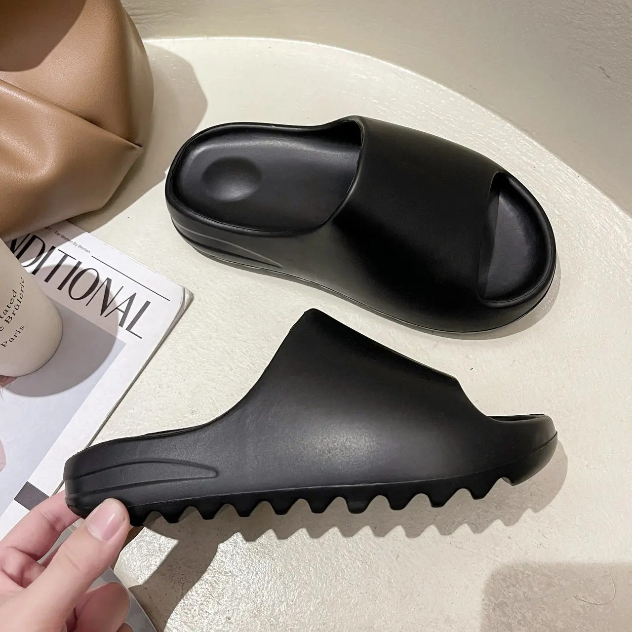Woman's Summer Yzy Slides Breathable Cool Beach Sandals Flip Flops Fish Mouth Girl Slippers Lightweight Bone White Plus Size
Woman's Summer Yzy Slides Breathable Cool Beach Sandals Flip Flops Fish Mouth Girl Slippers Lightweight Bone White Plus Size
