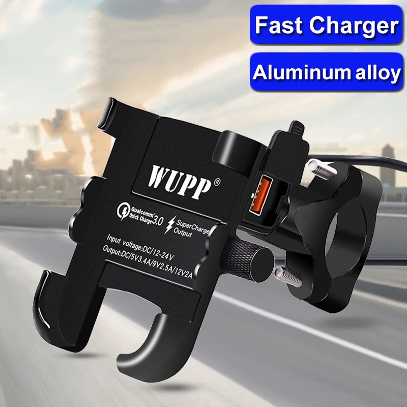 Aluminium Alloy Motorcycle Holder Phone Navigation Support QC 3.0 Charger USB Charging Mobile Motorbike Handlebar Mount Bracket
Aluminium Alloy Motorcycle Holder Phone Navigation Support QC 3.0 Charger USB Charging Mobile Motorbike Handlebar Mount Bracket