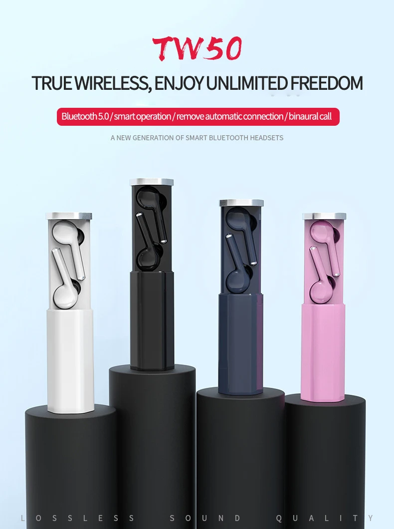 Touch operation of TW50 bluetooth headset 5.0 mini microphone power display charging box wireless 3D stereo playback headset 
Touch operation of TW50 bluetooth headset 5.0 mini microphone power display charging box wireless 3D stereo playback headset
