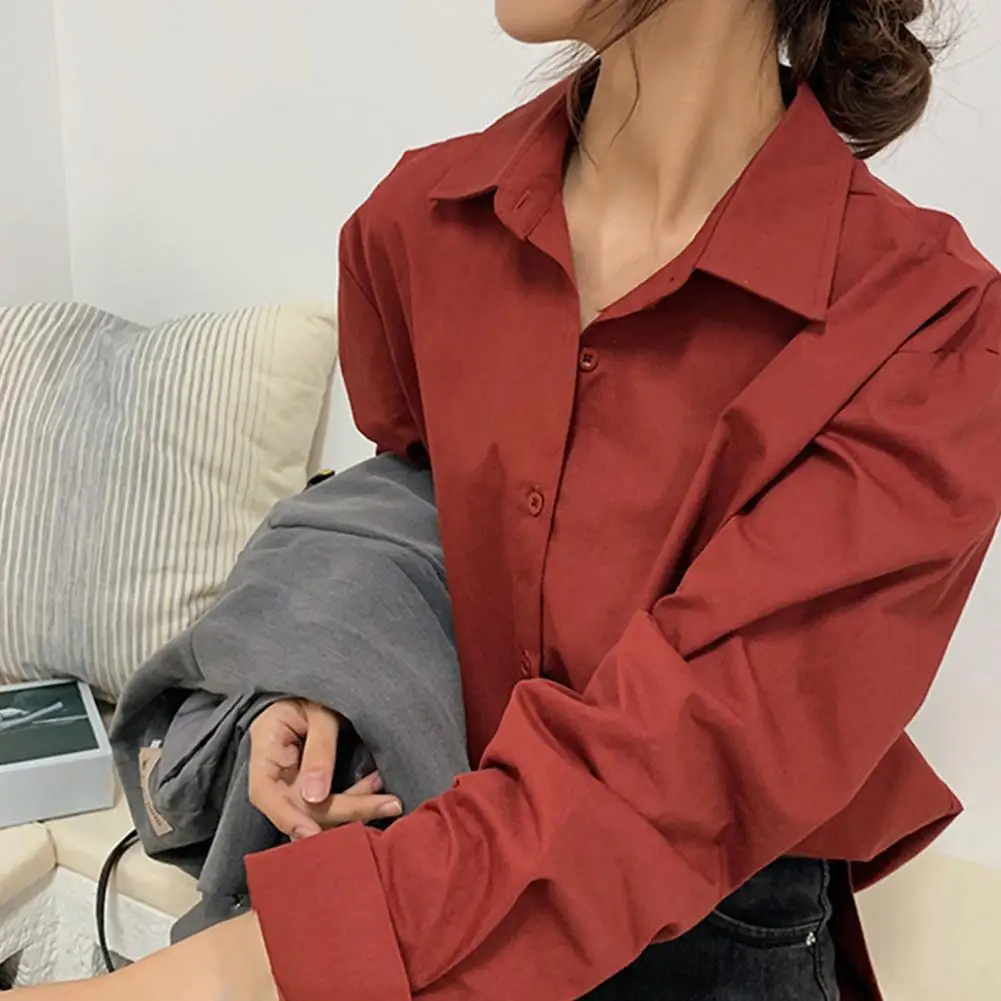 Women Solid Color All-matched Buttons Shirt Cotton Turn Down Collar Shirt Basic Top Long Sleeve All-match Korean Fashion Shirts
Women Solid Color All-matched Buttons Shirt Cotton Turn Down Collar Shirt Basic Top Long Sleeve All-match Korean Fashion Shirts