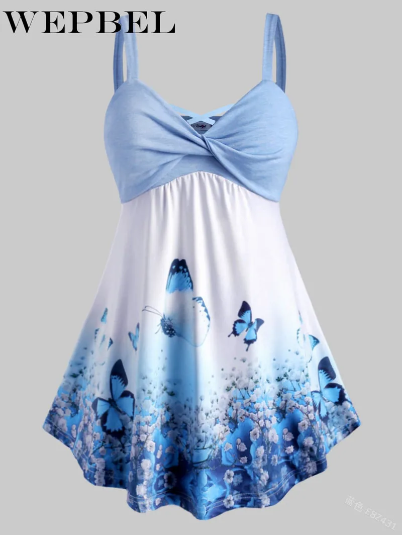 WEPBEL Casual Sleeveless V Neck Sling Mini Dress Butterfly Print Ruched Dress Women Summer Sexy Dress 
WEPBEL Casual Sleeveless V Neck Sling Mini Dress Butterfly Print Ruched Dress Women Summer Sexy Dress