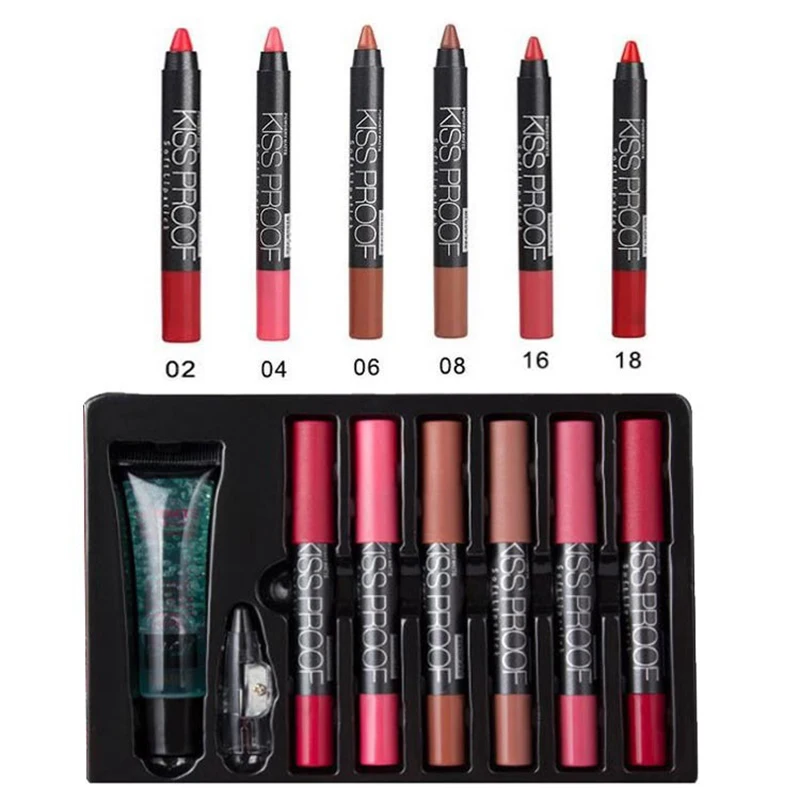 6 Colors/Set Matte Lipstick Profissional Long Lasting Moisturizing Lip Liner Pencil With Makeup Remover Cosmetics Beauty TSLM1
6 Colors/Set Matte Lipstick Profissional Long Lasting Moisturizing Lip Liner Pencil With Makeup Remover Cosmetics Beauty TSLM1