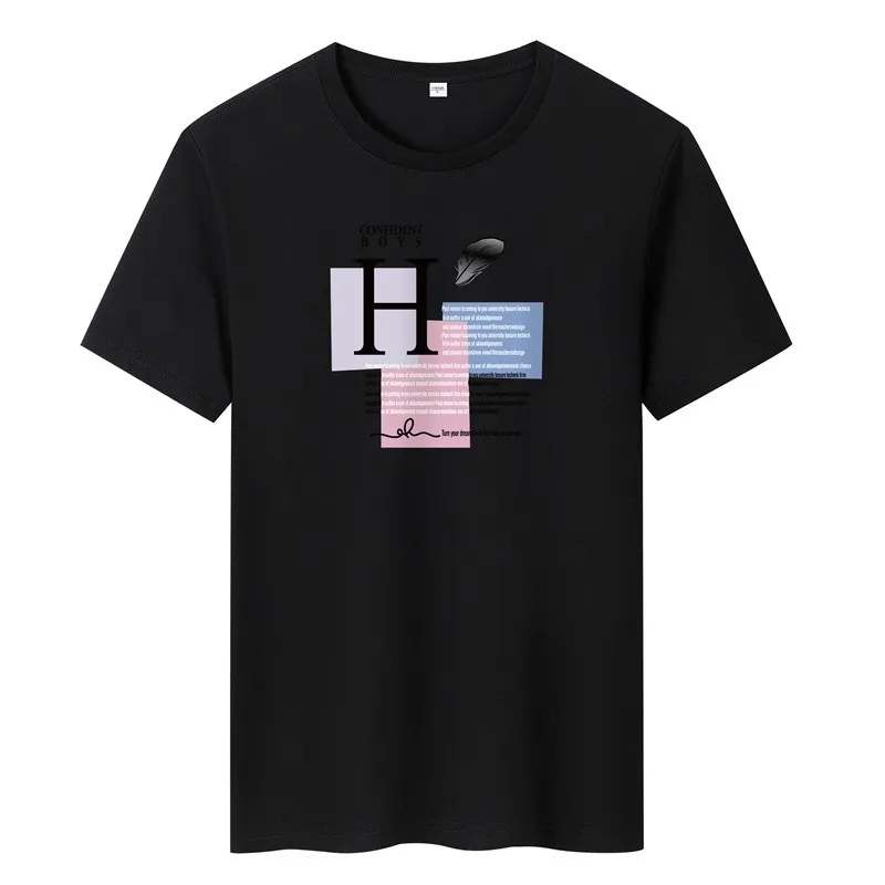 SWENEARO 2021 Summer new men's T-shirt 100% cotton h feather print t-shirt breathable O-collar short-sleeved brand T-shirt
SWENEARO 2021 Summer new men's T-shirt 100% cotton h feather print t-shirt breathable O-collar short-sleeved brand T-shirt