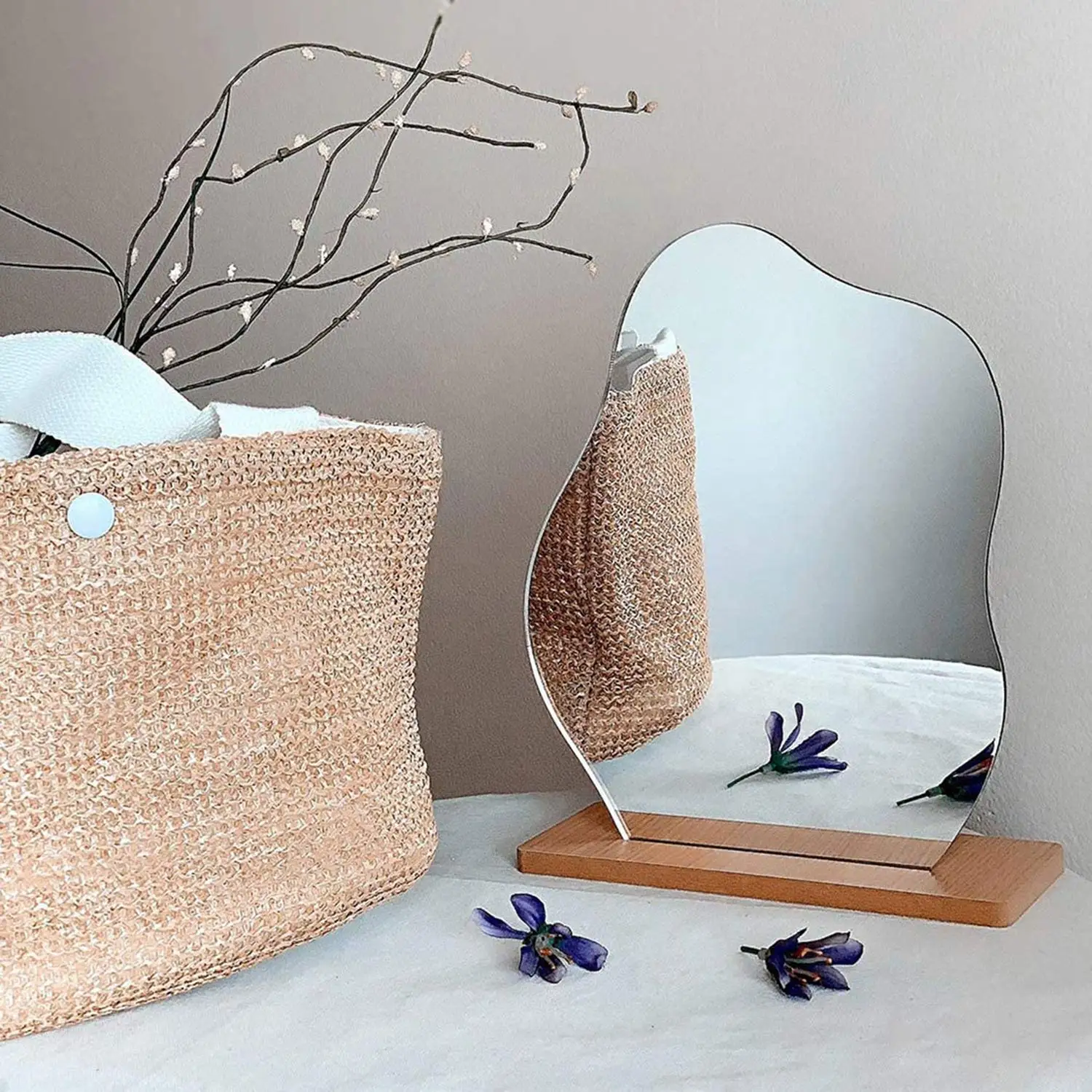Acrylic Makeup Mirror for Desk with Stand-Aesthetic Desk Decor Vanity Mirror-Frameless Table Top for Bedroom
Acrylic Makeup Mirror for Desk with Stand-Aesthetic Desk Decor Vanity Mirror-Frameless Table Top for Bedroom