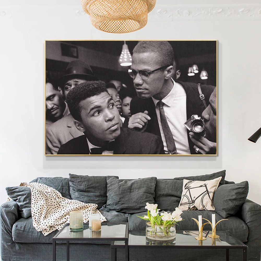 Malcom X and Muhammad Ali Classic Poster Black and White Canvas Wall Art Print Boxing Art Painting for Living Room Home Decor
Malcom X and Muhammad Ali Classic Poster Black and White Canvas Wall Art Print Boxing Art Painting for Living Room Home Decor