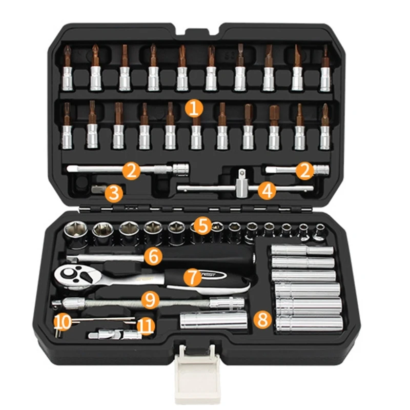 157A 46/53 Pcs Professional Multifunctional Auto Repair Tool Set Chro-me Vanadium Steel Hand Tool Repair Tool for Scvd889 Car
157A 46/53 Pcs Professional Multifunctional Auto Repair Tool Set Chro-me Vanadium Steel Hand Tool Repair Tool for Scvd889 Car