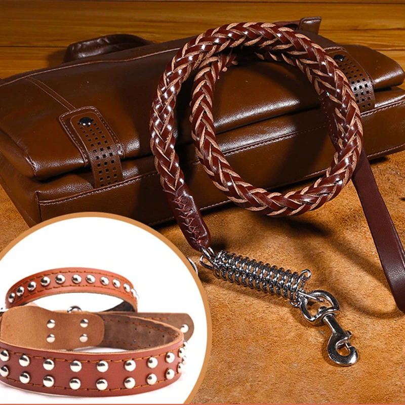 Dog Cowhide Collar Pet Anti-Break Away Leash Strong Durable Explosion-Proof Okinawa Rope Large Pet Supplies Correas Para Perro
Dog Cowhide Collar Pet Anti-Break Away Leash Strong Durable Explosion-Proof Okinawa Rope Large Pet Supplies Correas Para Perro