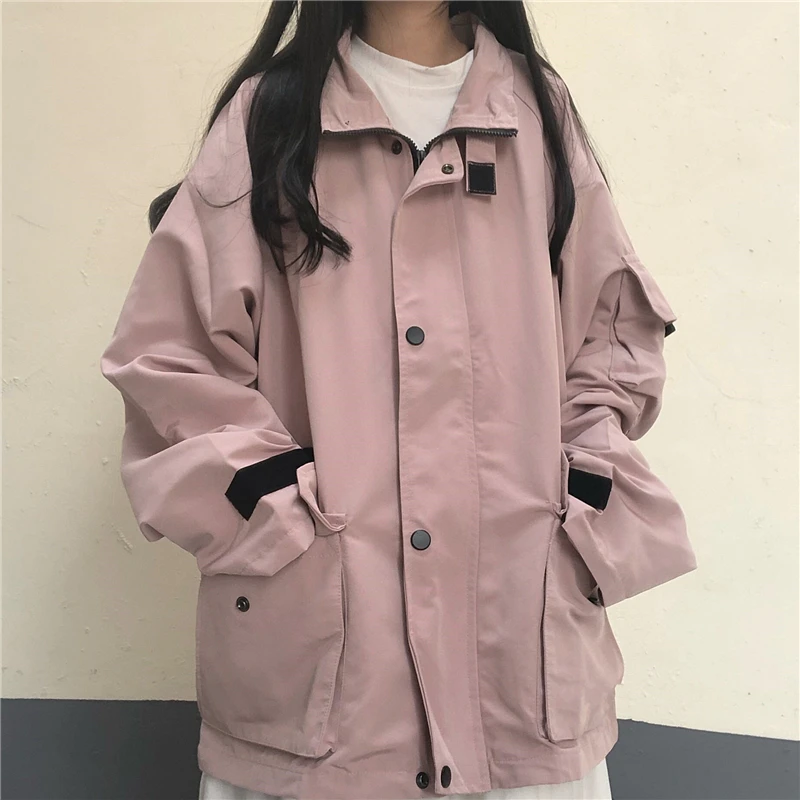 Casual Loose Jacket Women Spring New Korean Long Sleeve Big Pockets Button Zipper Student Coat Street Boyfriend Outerwear Female
Casual Loose Jacket Women Spring New Korean Long Sleeve Big Pockets Button Zipper Student Coat Street Boyfriend Outerwear Female