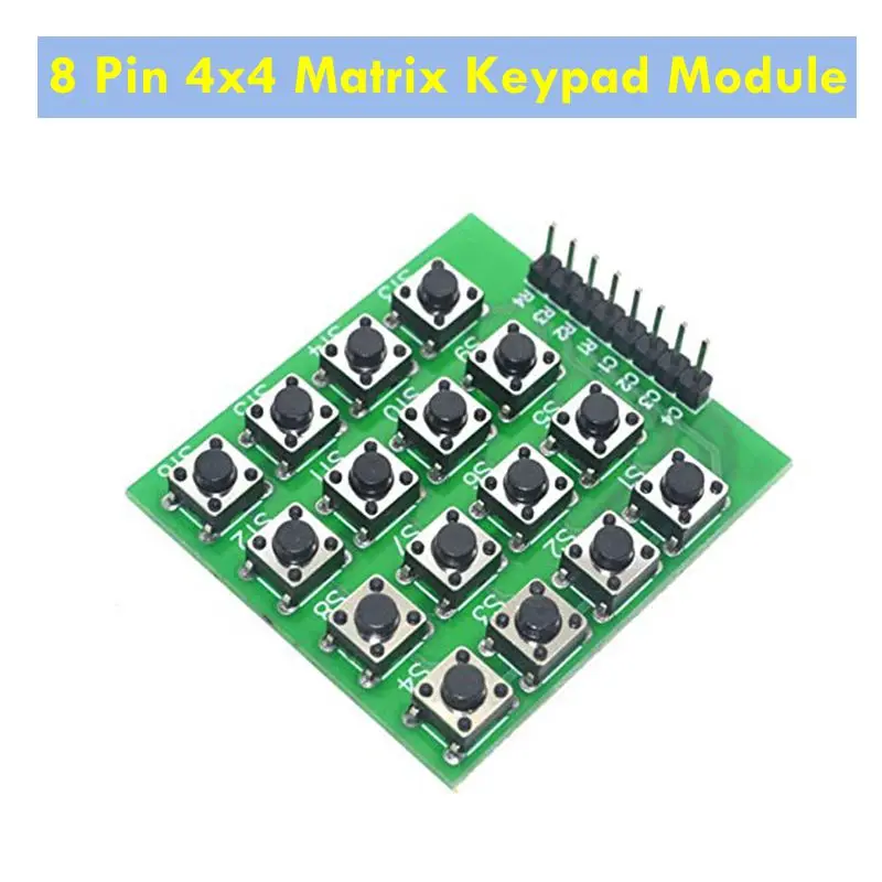 

1/2/3/4PCS For Raspberry Pi 8pin 4x4 Matrix 16 Keys Button Keypad Keyboard Breadboard Module MCU for arduino DIY Kit