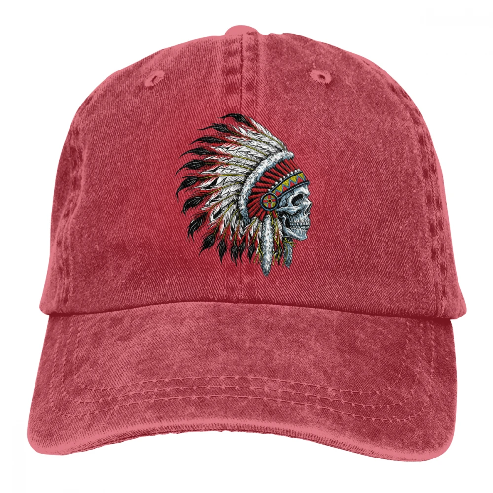 Череп индийский головной убор перо Casquette черный унисекс Мужские Женские
