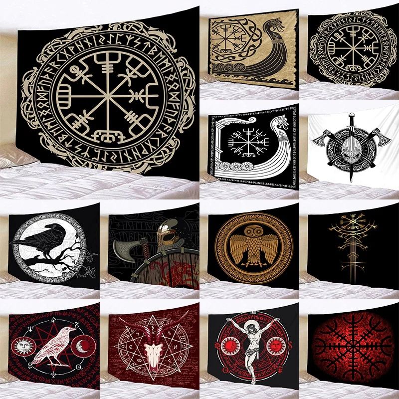 Viking Raven Tapestry Mysterious Viking Meditation Psychedelic Runes Art Wall Hanging Tapestries for Living Room Decor
Viking Raven Tapestry Mysterious Viking Meditation Psychedelic Runes Art Wall Hanging Tapestries for Living Room Decor