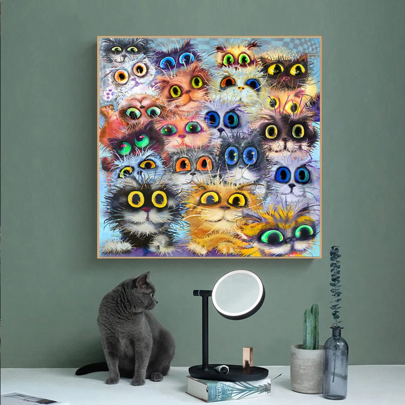 Abstract Cute Colorful Cat Oil Painting Canvas Posters and Prints Animal Wall Art Pictures for Living Room Kid's Bedroom Decor
Abstract Cute Colorful Cat Oil Painting Canvas Posters and Prints Animal Wall Art Pictures for Living Room Kid's Bedroom Decor