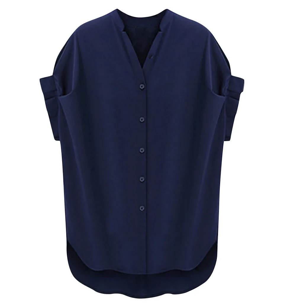 Blouse Solid Sleeve Short Summer Top Casual Ladies Plus V Neck Shirts Women Women's Blouse haut
Blouse Solid Sleeve Short Summer Top Casual Ladies Plus V Neck Shirts Women Women's Blouse haut