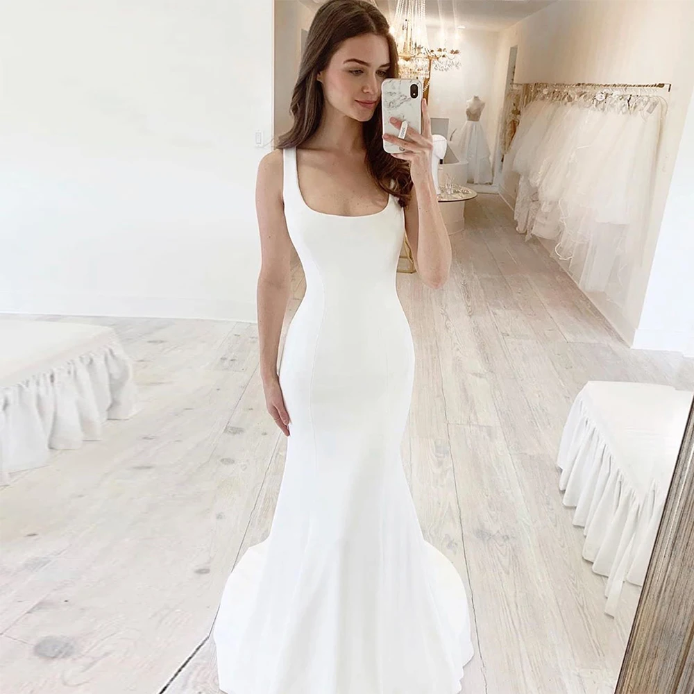 Hot Quality Classical Bridal With Mermaid Sleeveless Draped Bodycon Square Collar Lace Wedding Dress
Hot Quality Classical Bridal With Mermaid Sleeveless Draped Bodycon Square Collar Lace Wedding Dress