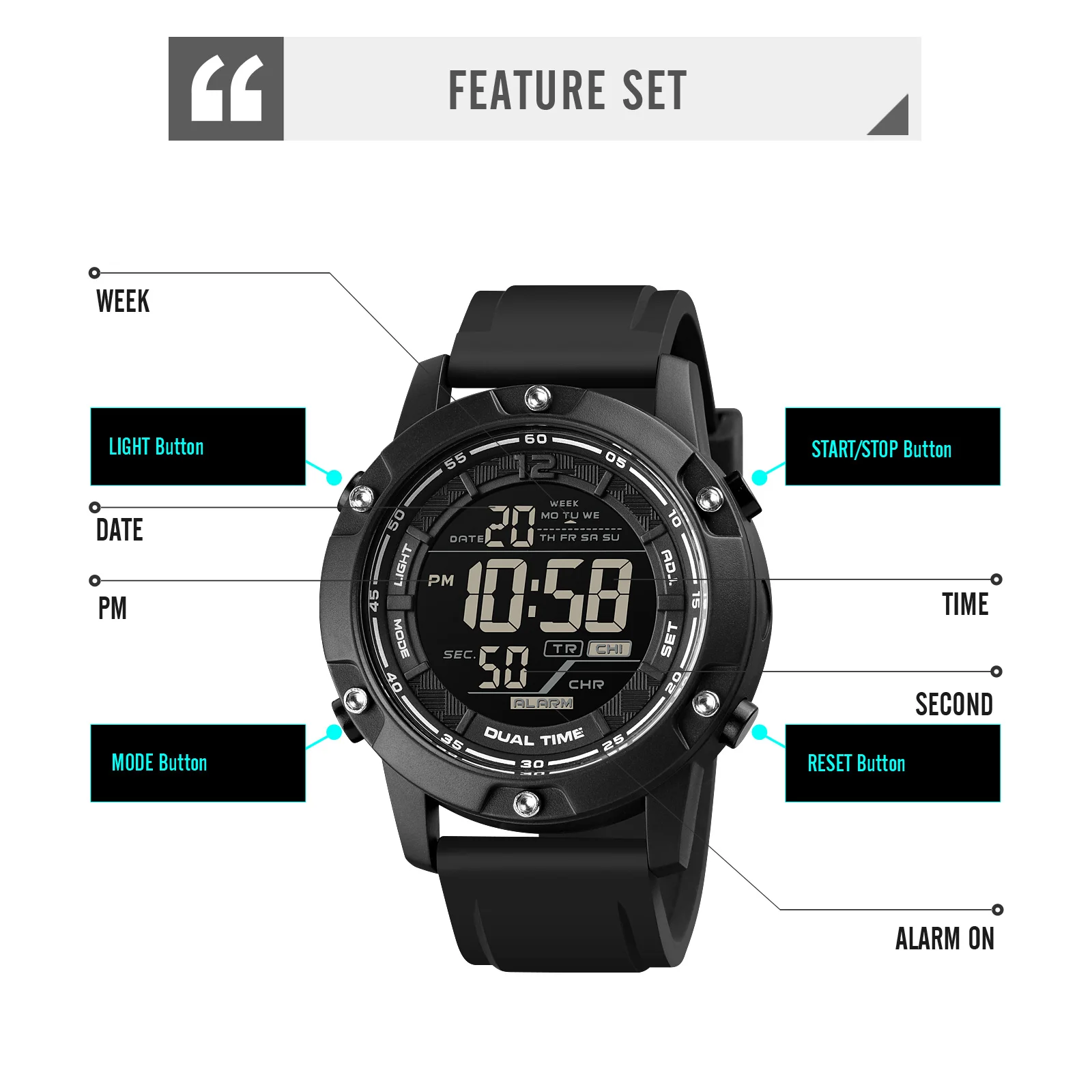 Top Fashion Men Sport Watch 100M Waterproof Digital Watches Mens Coundown LED Light Display Military Wristwatch 2021 Ned Clock
Top Fashion Men Sport Watch 100M Waterproof Digital Watches Mens Coundown LED Light Display Military Wristwatch 2021 Ned Clock