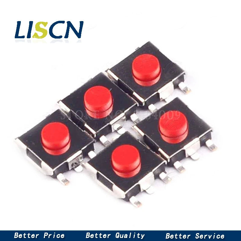 

100PCS 6*6*3.1mm SMD Switch 5 Pin Touch Micro Switch Push Button Switches Red 6*6*2.5mm SMD Tact Switch 6x6x3.1mm 6x6x2.5mm