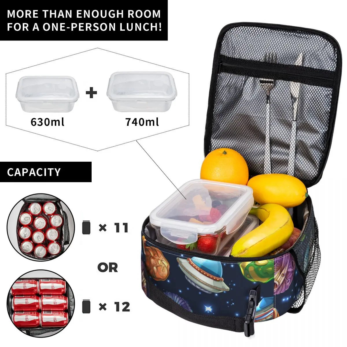 Изолированный Ланч-бокс Герметичная сумка-холодильник комиксное пространство с