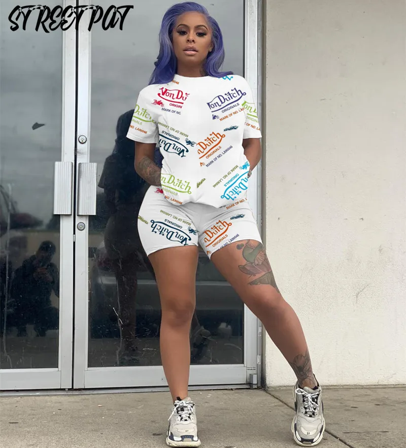 Letter Print Casual Tracksuit 2 Piece Sets Womens Outfits Cotton Elastic T-Shirts+Biker Shorts Sport Matching Set Summer 2021
Letter Print Casual Tracksuit 2 Piece Sets Womens Outfits Cotton Elastic T-Shirts+Biker Shorts Sport Matching Set Summer 2021
