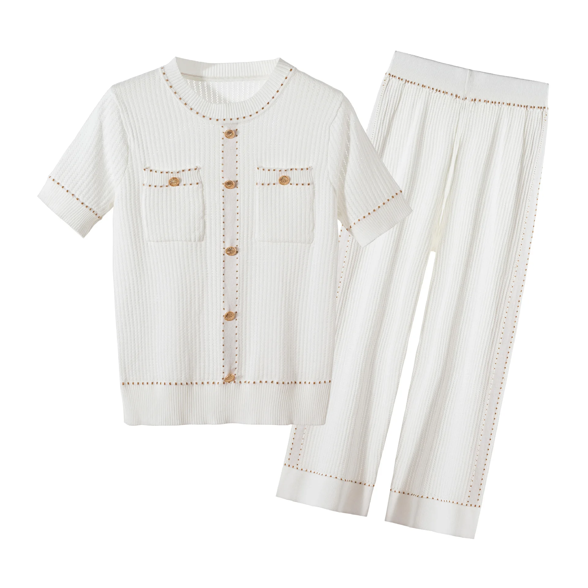 2021 Summer New Ice Silk Knitting Suit Women's Fashion Small Fragrance Foreign Style Thin Temperament
2021 Summer New Ice Silk Knitting Suit Women's Fashion Small Fragrance Foreign Style Thin Temperament