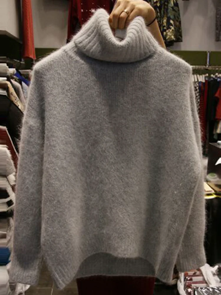 Winter New 2021 Mohair Knitted Women Sweater Pullovers Loose Solid Turtleneck Soft All Match Female Pulls Tops
Winter New 2021 Mohair Knitted Women Sweater Pullovers Loose Solid Turtleneck Soft All Match Female Pulls Tops