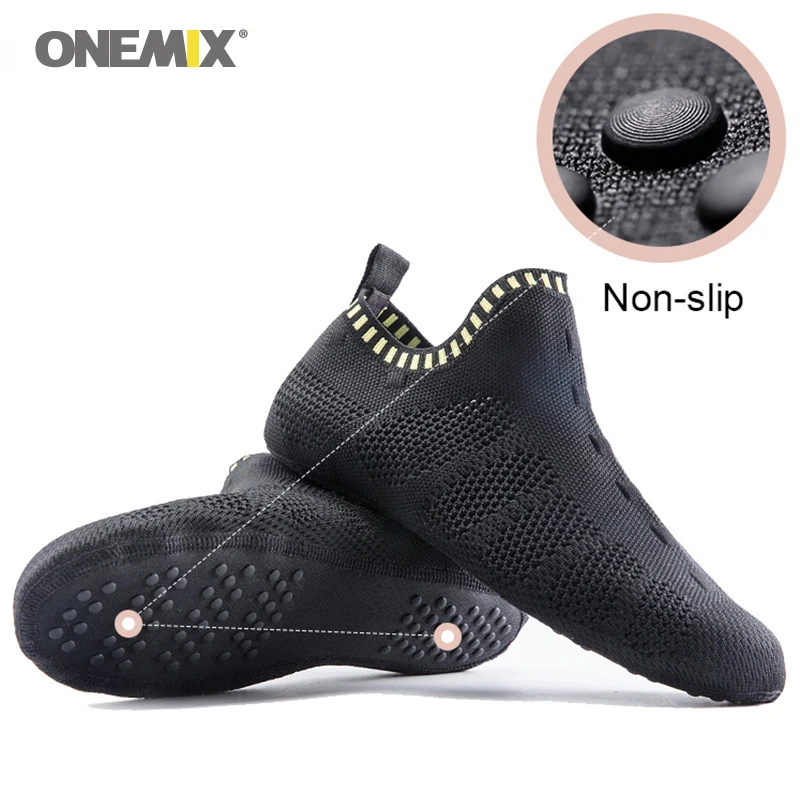 Фото ONEMIX мужские женские носки обувь слипоны внутренние тапочки высокоэластичные без
