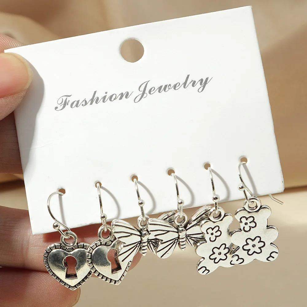 3PRS/SET Vintage New Multi Styles Earrings Heart Bear Leaf Shape Women Girls Bohemia Pendant Glamour Earring Jewelry Gifts
3PRS/SET Vintage New Multi Styles Earrings Heart Bear Leaf Shape Women Girls Bohemia Pendant Glamour Earring Jewelry Gifts