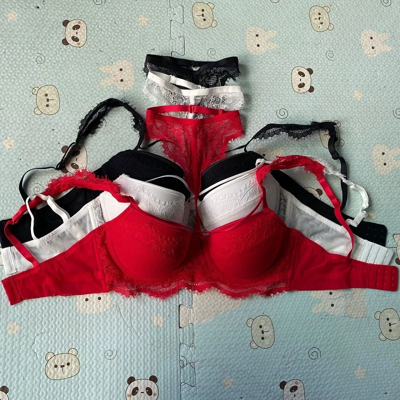 New ladies push up bra set, comfortable sexy halterneck underwear, lace bra, large size underwear set, steel support, chest pad
New ladies push up bra set, comfortable sexy halterneck underwear, lace bra, large size underwear set, steel support, chest pad