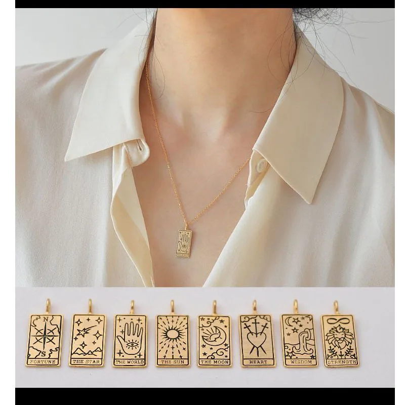 Gothic Tarot Card Pendant Necklace Vintage Square Amulet Pendant Necklace Moon Sun World Love Power Women Jewelry Gift
Gothic Tarot Card Pendant Necklace Vintage Square Amulet Pendant Necklace Moon Sun World Love Power Women Jewelry Gift