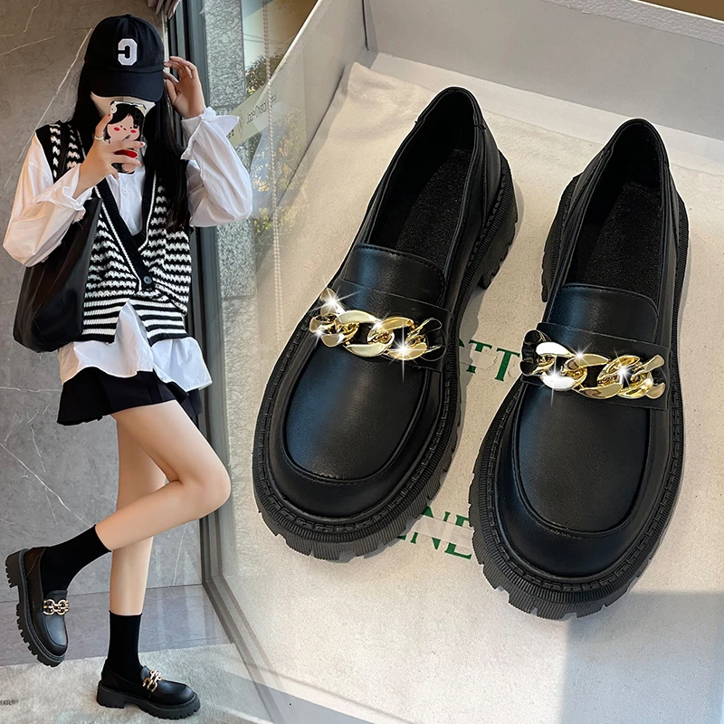 Genuine Leather Loafers for Women off White Platform Chunky Slip on Flats Woman Shoes Quality Fashion
Genuine Leather Loafers for Women off White Platform Chunky Slip on Flats Woman Shoes Quality Fashion