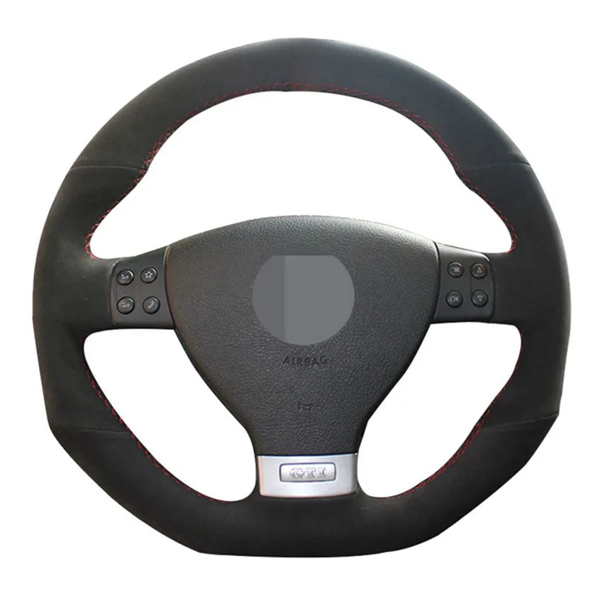 Top Suede Leather Red Stitching Steering Wheel Hand-stitch on Wrap Cover For VolksWagen Golf 5 Mk5 GTI Golf 5 R32 Passat R GT
Top Suede Leather Red Stitching Steering Wheel Hand-stitch on Wrap Cover For VolksWagen Golf 5 Mk5 GTI Golf 5 R32 Passat R GT