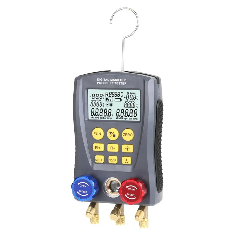 Digital Vacuum Pressure Meter Pressure Gauge Refrigeration Manifold Tester Meter Temperature Tester Digital Gauge Meter
Digital Vacuum Pressure Meter Pressure Gauge Refrigeration Manifold Tester Meter Temperature Tester Digital Gauge Meter