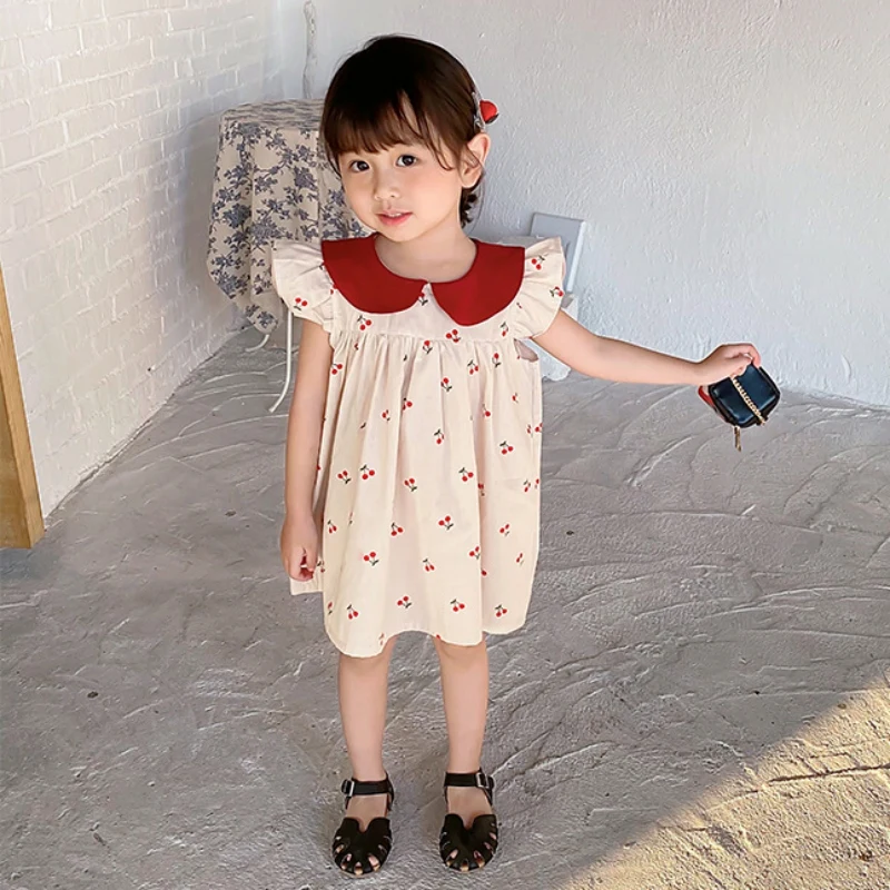 Summer Baby Girls Dress Kids Doll Collar Cute Cherry Pattern Cotton Dress for 1-4y Children Casual Outfit
Summer Baby Girls Dress Kids Doll Collar Cute Cherry Pattern Cotton Dress for 1-4y Children Casual Outfit