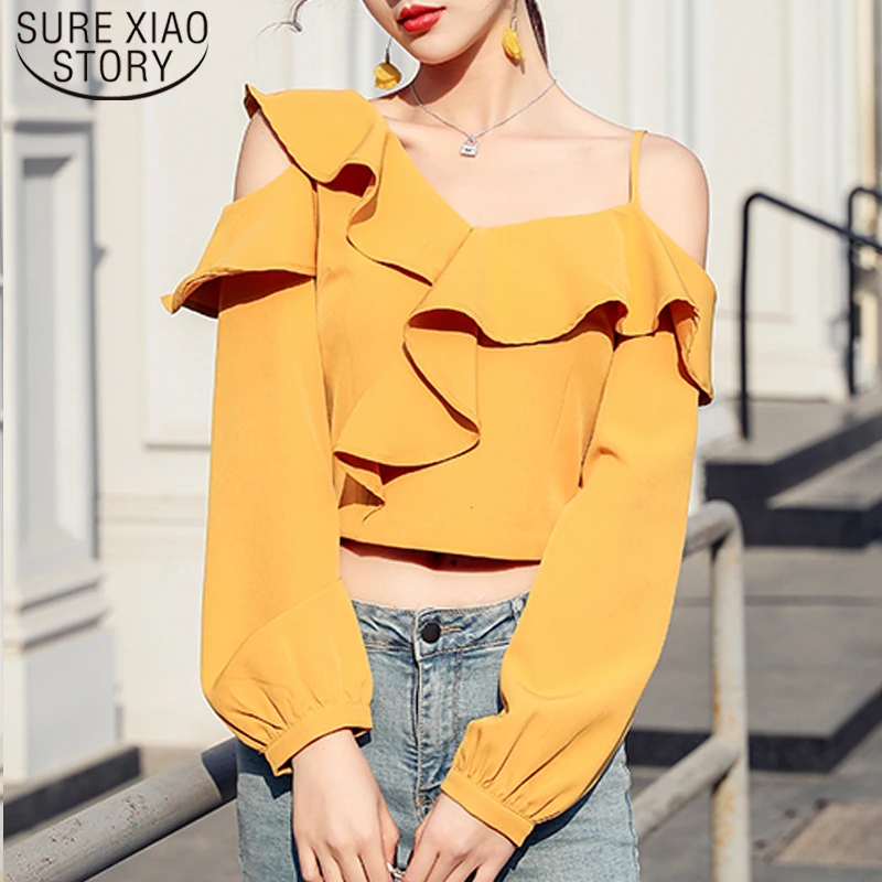 Casual Chiffon Ruffle Tops Korean Fashion Clothing Sexy Long Sleeve Off Shoulder Top Streetwear Irregular Blouse 8200 50
Casual Chiffon Ruffle Tops Korean Fashion Clothing Sexy Long Sleeve Off Shoulder Top Streetwear Irregular Blouse 8200 50
