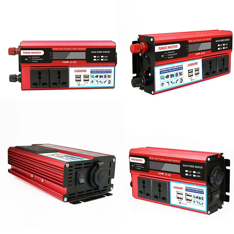 1000W/4000W Solar Car Power Inverter DC12/24V To AC110/220V Sine Wave Converter Digital Display 4 USB Interfaces Car Accessories
1000W/4000W Solar Car Power Inverter DC12/24V To AC110/220V Sine Wave Converter Digital Display 4 USB Interfaces Car Accessories