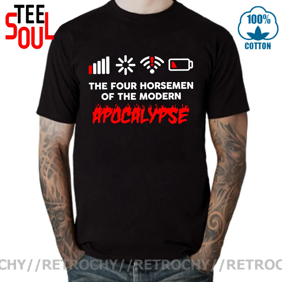 Funny New The Four Horsemen Of The Modern Apocalypse T-Shirt Fun Geek Nerd No Signal Wifi Unisex Men Women Tops Tee Shirt tshirt
Funny New The Four Horsemen Of The Modern Apocalypse T-Shirt Fun Geek Nerd No Signal Wifi Unisex Men Women Tops Tee Shirt tshirt
